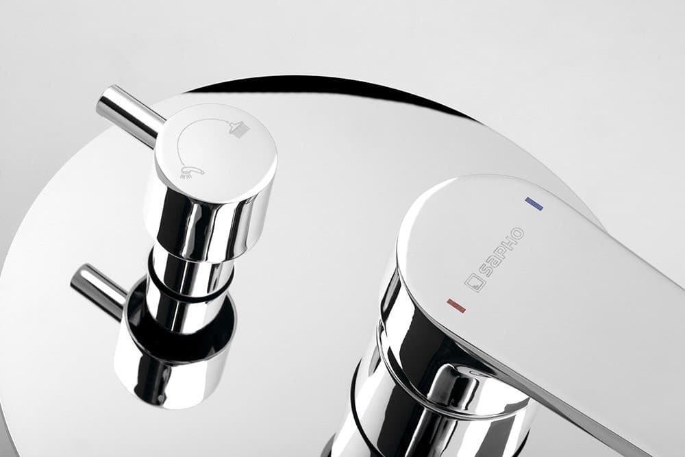 KAI bateria prysznicowa podtynkowa, 2 wyjścia, obrotowy przełącznik, chrom