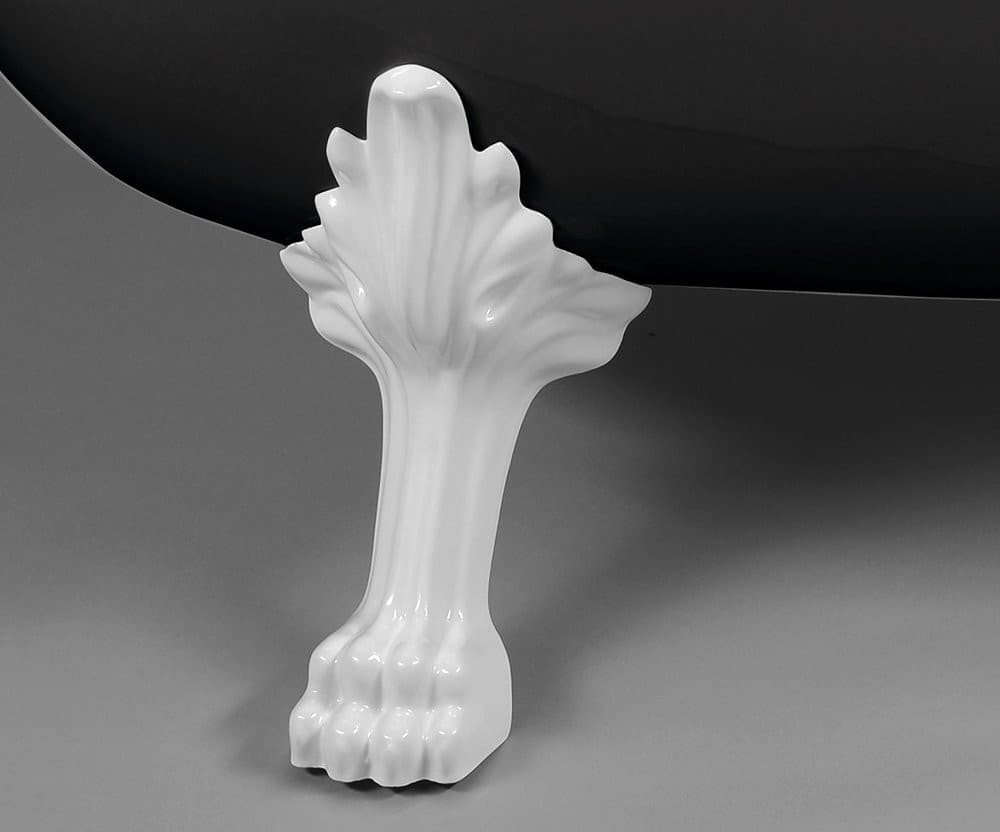 CHARLESTON wanna wolnostojąca 188x83x69cm, nogi białe, czarno/biała