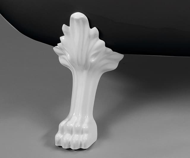 CHARLESTON wanna wolnostojąca 188x83x69cm, nogi białe, czarno/biała