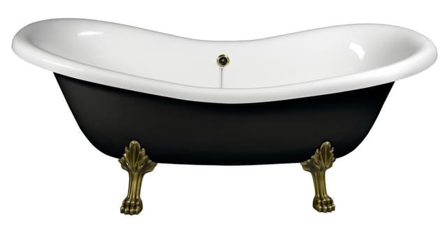CHARLESTON wanna wolnostojąca 188x83x69cm, nogi brąz, czarno/biała