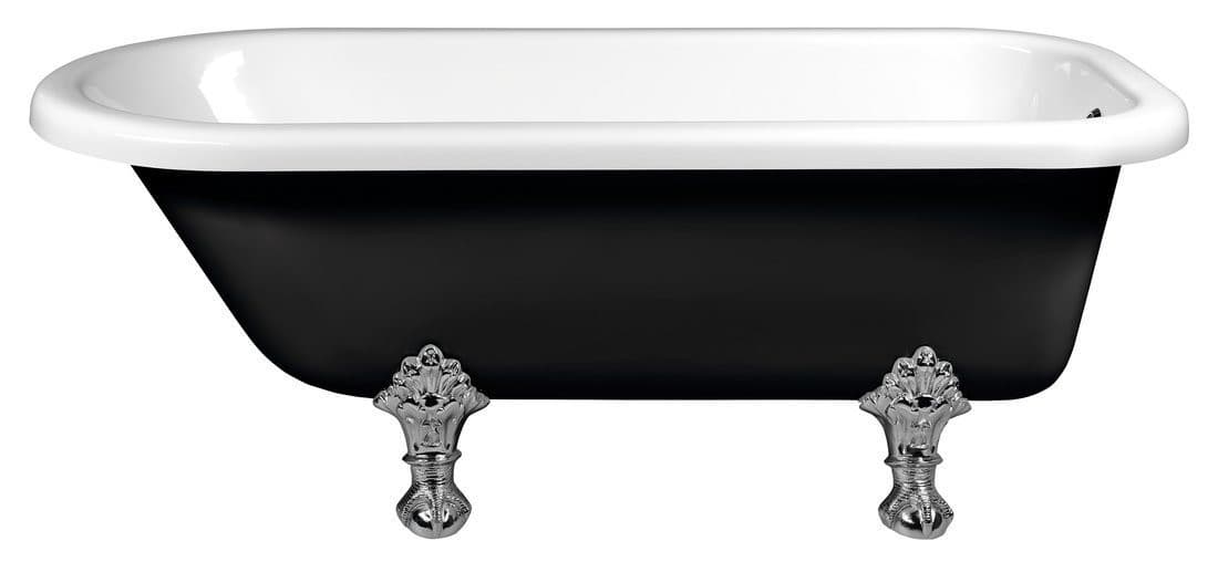 FOXTROT wanna wolnostojąca 170x75x64cm, nogi chrom, czarno/biała