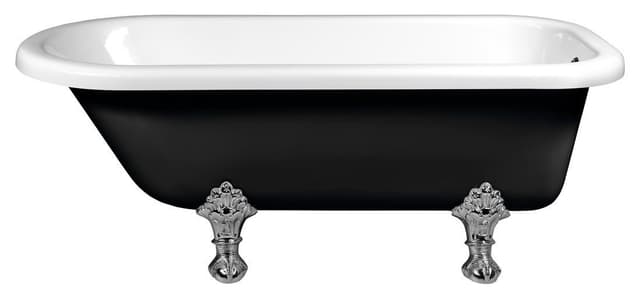 FOXTROT wanna wolnostojąca 170x75x64cm, nogi chrom, czarno/biała