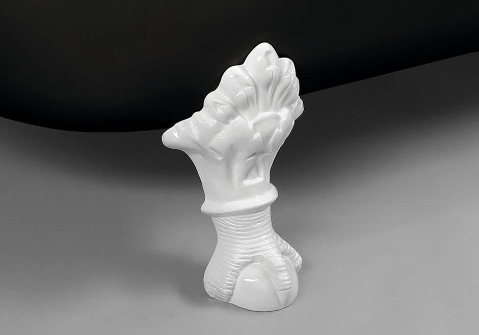 FOXTROT wanna wolnostojąca 170x75x64cm, nogi białe, czarno/biała