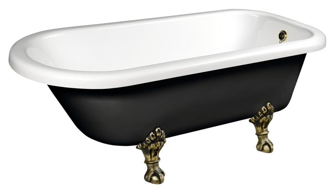 FOXTROT wanna wolnostojąca 170x75x64cm, nogi brąz, czarno/biała