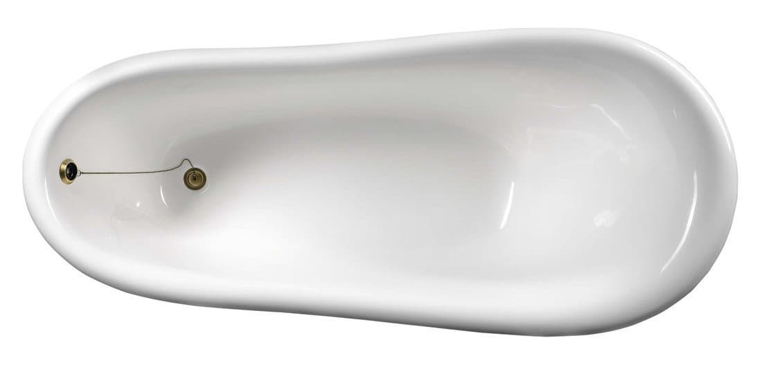 RETRO wanna wolnostojąca 158x76x71cm, nogi białe, czarno/biała