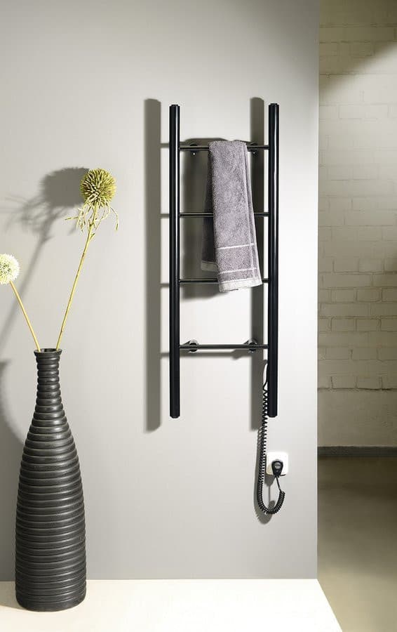 KARBO suszarka na ręczniki elektryczna, okrągła, 400x1120mm, 87 W, czarny mat