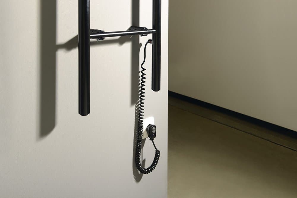 KARBO suszarka na ręczniki elektryczna, okrągła, 400x1120mm, 87 W, czarny mat