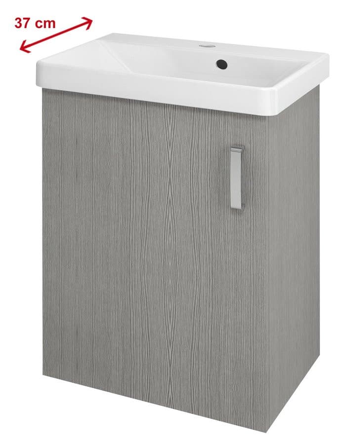 THEIA szafka umywalkowa 50,9x70x35cm, 1 drzwiczki, lewa, dąb srebrny