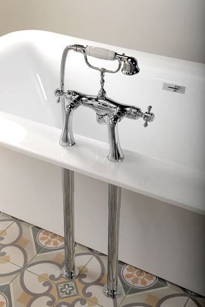 ANTEA podłączenie do instalacji baterii na brzeg wanny (para), brąz