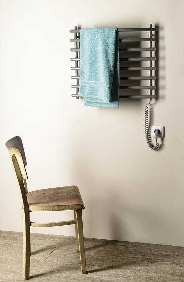 Elektryczna suszarka na ręczniki, 570x465mm, 72W, szary metalik (RAL9007)