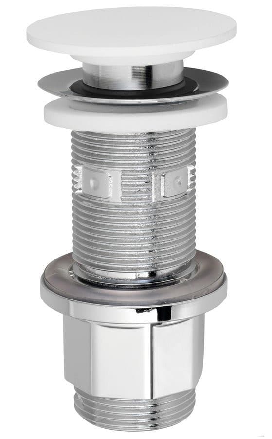 IMPALA odplyw umywalkowy 5/4'', klik-klak, grzybek Rockstone, biały mat