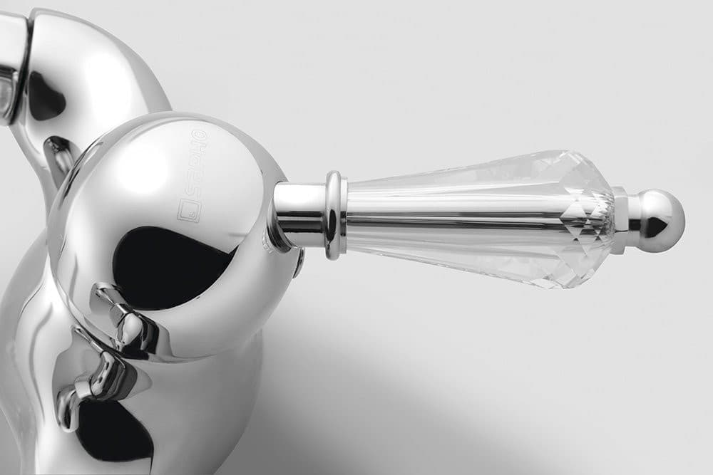 KIRKÉ CRYSTAL bateria prysznicowa ścienna, uchwyt kryształ, chrom