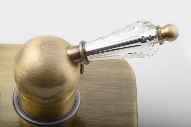 KIRKÉ CRYSTAL bateria prysznicowa, podtynkowa, 2 wyjścia, uchwyt kryształ, brąz