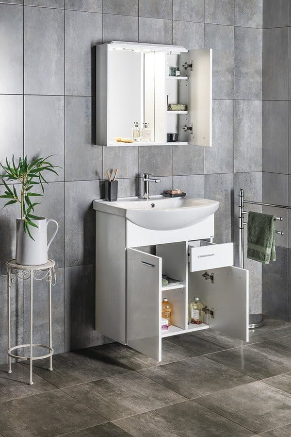 ZOJA szafka umywalkowa, 61,5x74x32cm, 2 drzwiczek, 1 szuflada, biała