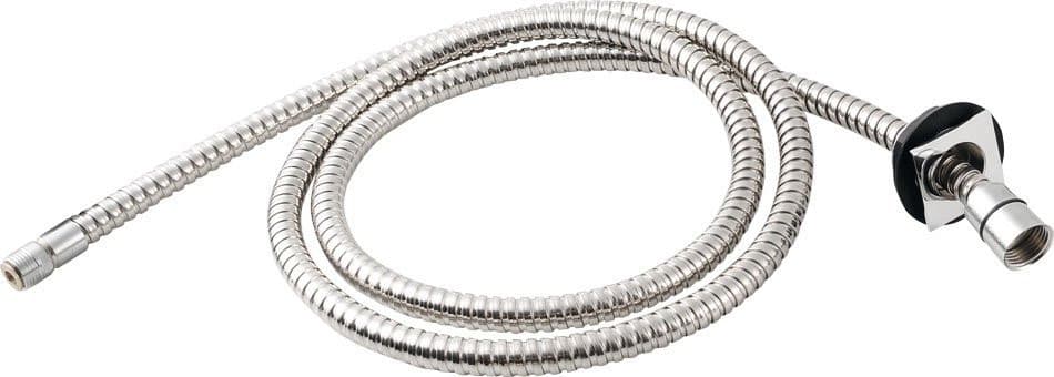 Gniazdo prysznicowe kwadratowe na brzeg wanny, łącznie z wężem, chrom