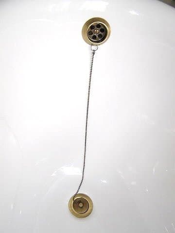 RETRO zestaw odpływowy do instalacji zewnętrznej z łańcuszkiem i syfonem, brąz