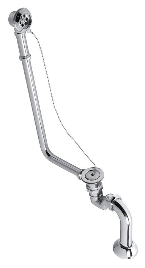 CHARLESTON zestaw odpływowy zewnętrzny z łańcuszkiem, i syfonem, chrom