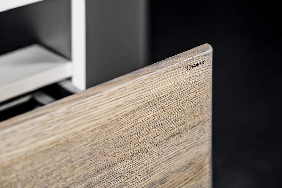 MEDIENA szafka umywalkowa 56x51x48,5cm, biały mat/dąb graphite