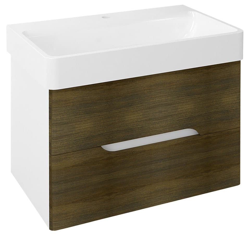 MEDIENA szafka umywalkowa 76x51x48,5cm, biały mat/dąb graphite