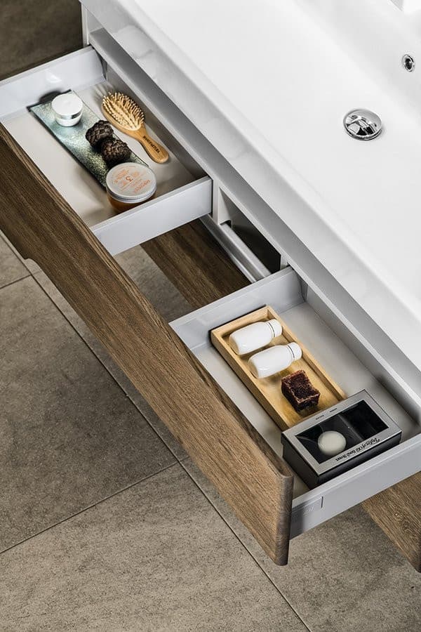 MEDIENA szafka umywalkowa 117x51x48,5cm, biały mat/dąb graphite