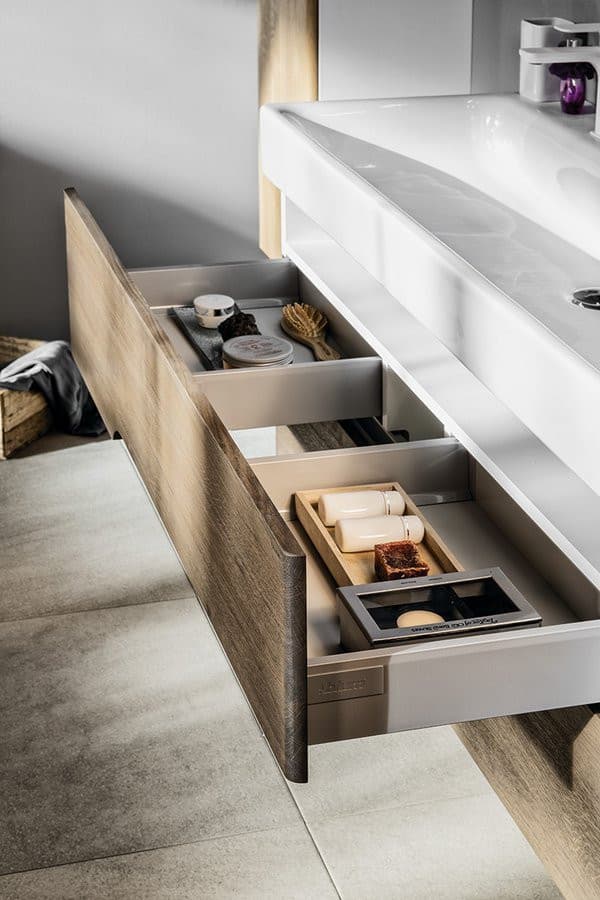 MEDIENA szafka umywalkowa 117x51x48,5cm, biały mat/dąb graphite