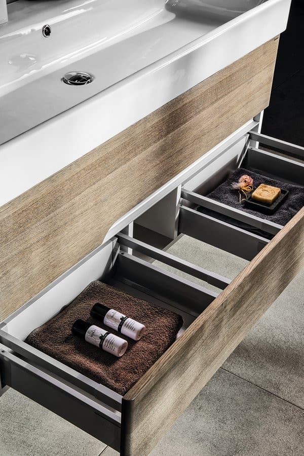 MEDIENA szafka umywalkowa 117x51x48,5cm, biały mat/dąb graphite