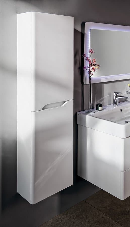 MEDIENA szafka wysoka 40x140x20cm, 2 drzwiczki, lewa/prawa, biały mat/biały mat