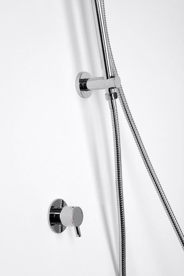 Uchwyt prysznicowy z odpływem wody, przesuwny, okrągły, 720mm, chrom