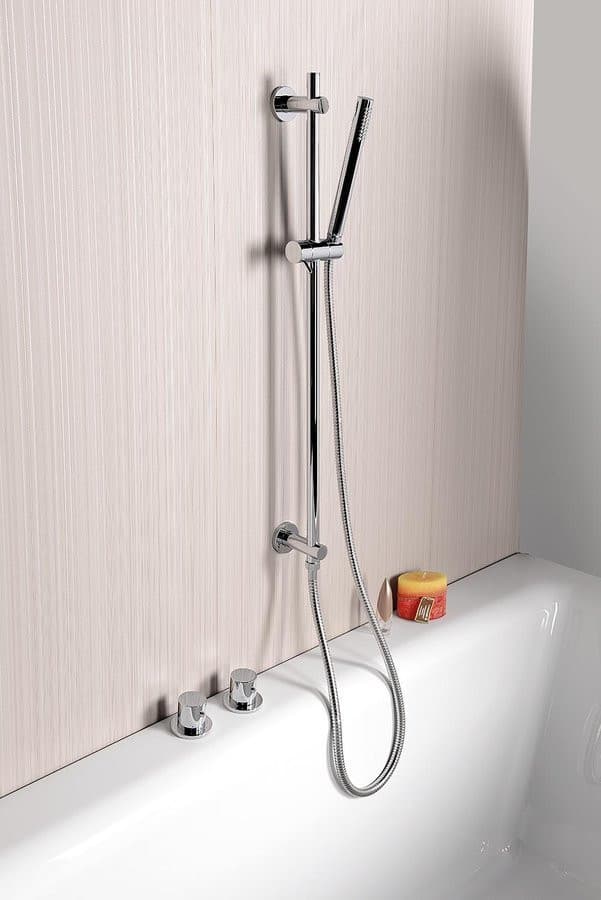 Uchwyt prysznicowy z odpływem wody, przesuwny, okrągły, 720mm, chrom