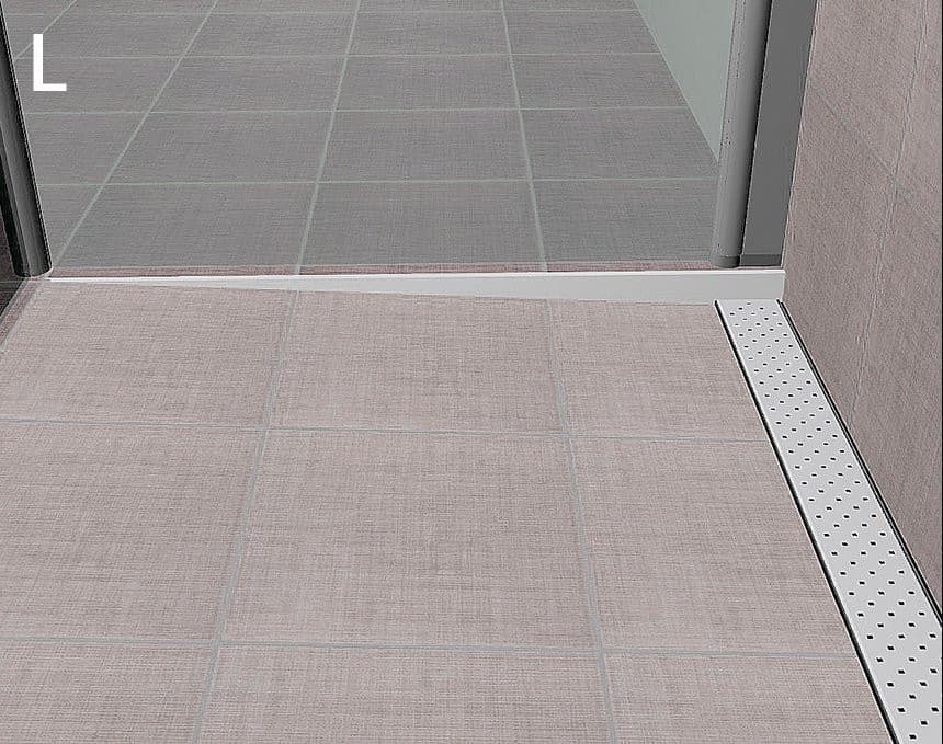 Listwa spadkowa lewa, wysokość 10 mm, długość 1500 mm, stal nierdzewna mat