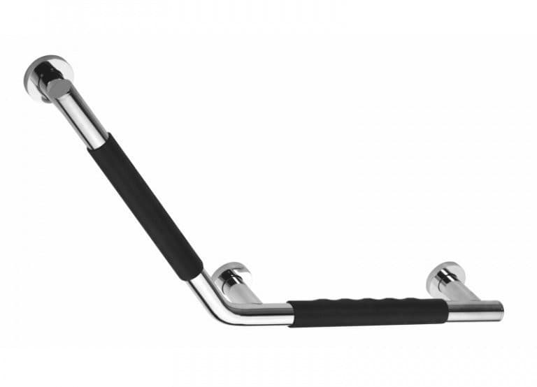 Uchwyt 135° powłoką antypoślizgową, LEWO, stal nierdzewna polerowana