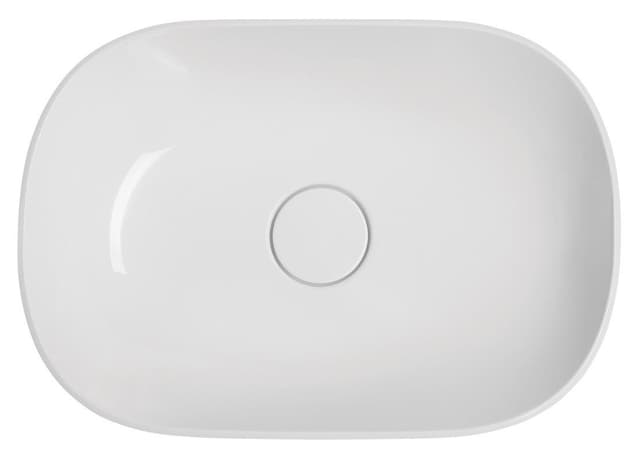 ERIDAN umywalka kompozytowa nablatowa z pokrywą odpływu 50x35cm, biały