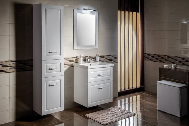 FAVOLO szafka wysoka z koszem na bieliznę 40x184x31cm, biały mat