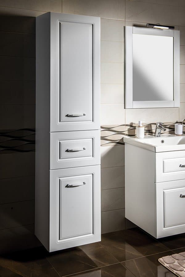 FAVOLO szafka wysoka z koszem na bieliznę 40x184x31cm, biały mat