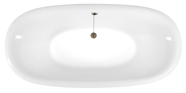 REGATA wanna wolnostojąca 175x85x61cm, nogi brąz, czarno/biała