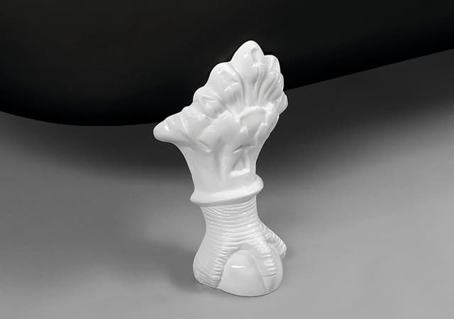 REGATA wanna wolnostojąca 175x85x61cm, nogi białe, czarno/biała