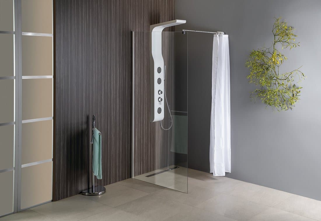 WALK-IN ścianka prysznicowa do montażu do ściany ze wspornikem, 1000 mm, szkło czyste