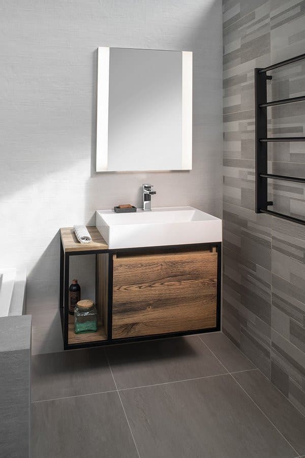 SKARA szafka pod umywalkę 80x49,5x46,5cm, czarny mat/dąb Collingwood