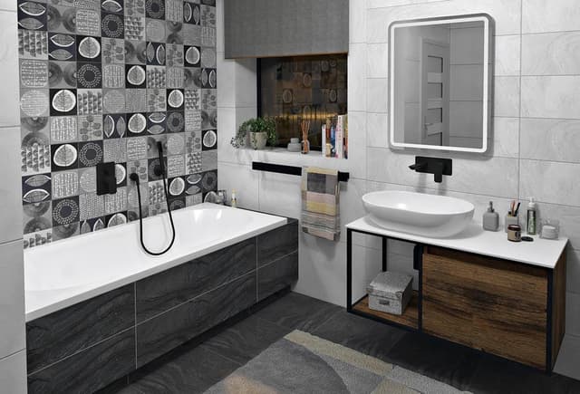 SKARA szafka pod umywalkę 100x49,5x46,5cm, czarny mat/dąb Collingwood