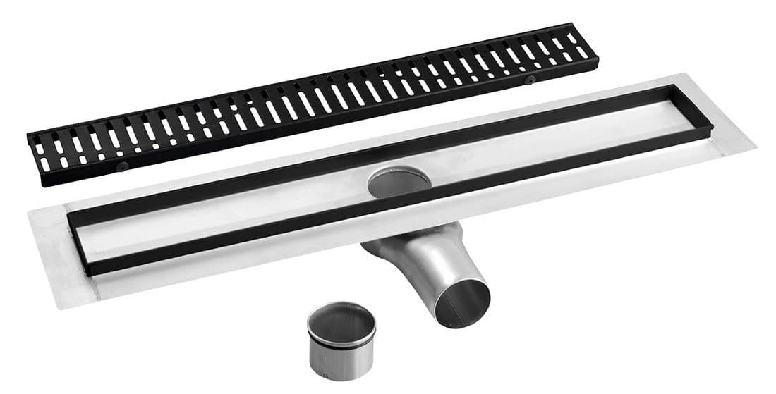 MANUS ONDA odpływ liniowy ze stali nierdzewnej z rusztem, L-1050, DN50, czarny mat