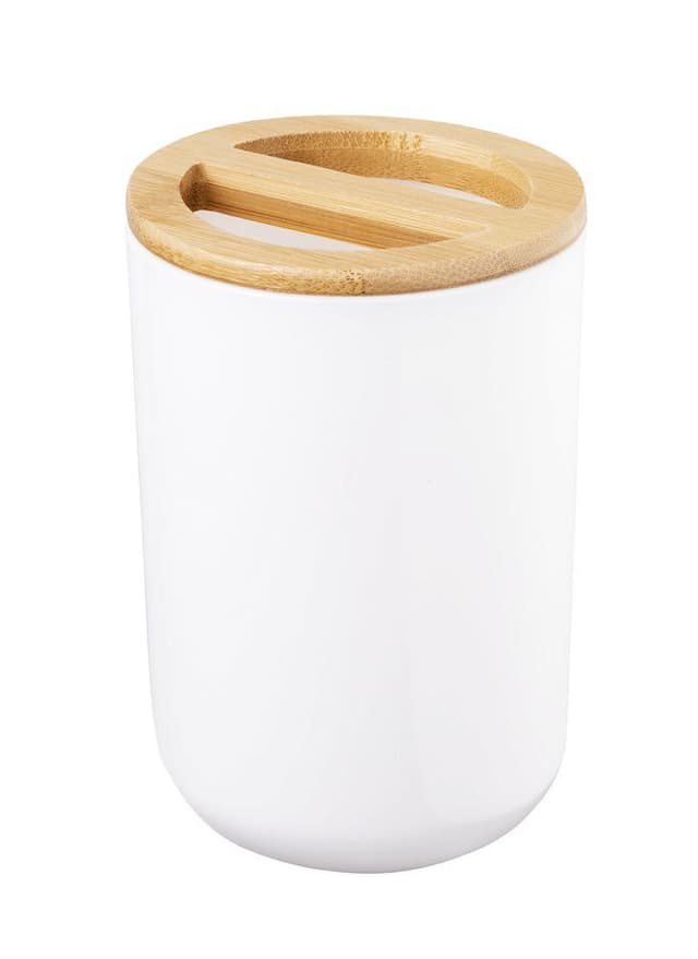 SNOW uchwyt na szczotki do zębów do postawienia, biały/bambus