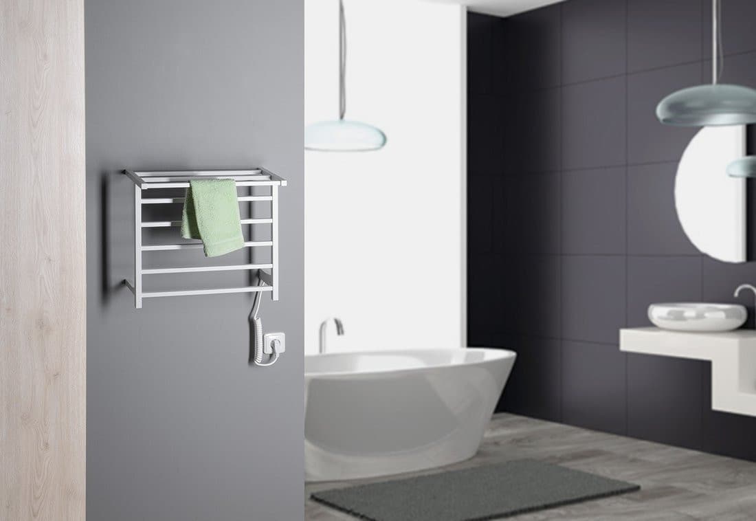 ELZOR elektryczna suszarka na ręczniki 500x470 mm, 60 W, biały mat