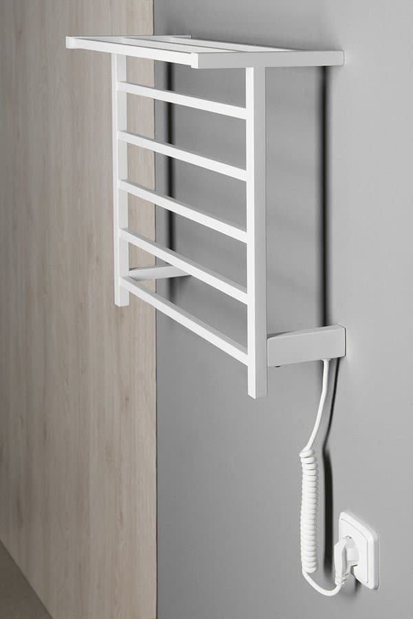 ELZOR elektryczna suszarka na ręczniki 500x470 mm, 60 W, biały mat