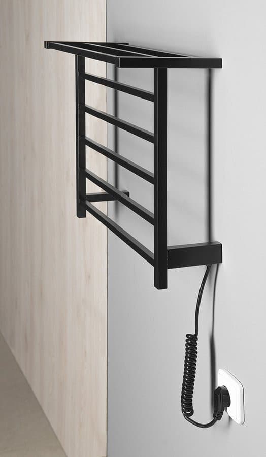 ELZOR elektryczna suszarka na ręczniki 500x470 mm, 60 W, czarny mat