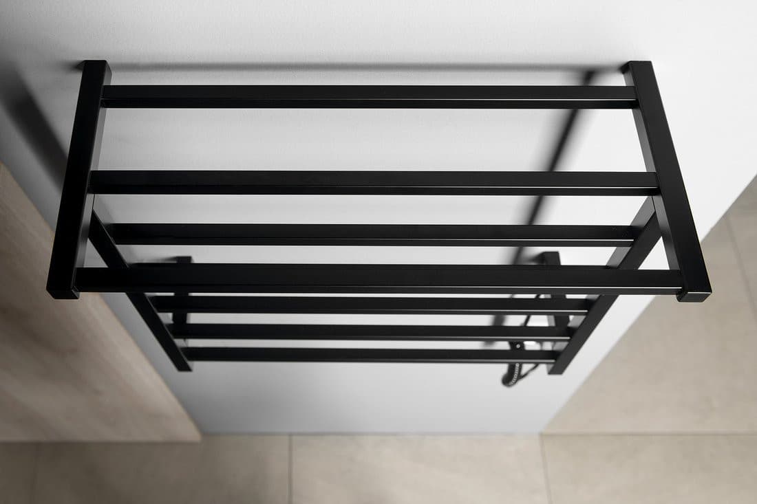 ELZOR elektryczna suszarka na ręczniki 500x470 mm, 60 W, czarny mat