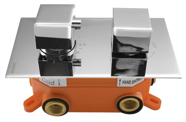 LATUS bateria podtynkowa termostatyczna, 2 wyjścia, box podtynkowy, chrom