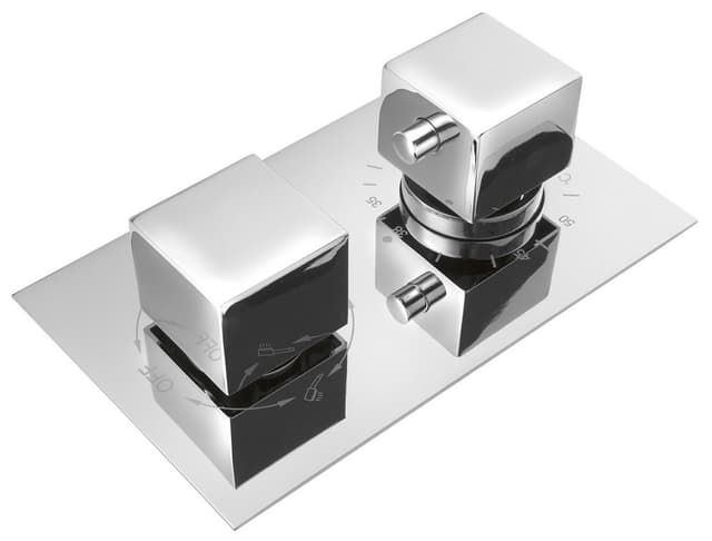 LATUS bateria prysznicowa podtynkowa termostatyczna, 3 wyjścia, box podtynkowy, chrom