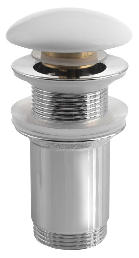 Korek umywalkowy 5/4“, klik-klak, grzybek ceramiczny, 10-50mm, biały