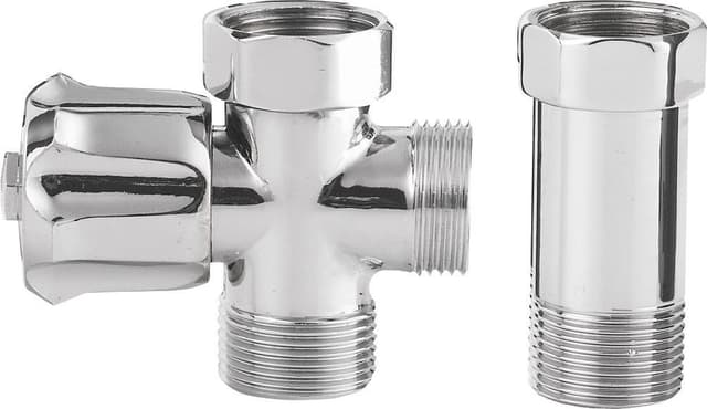 Zawór pralki przed baterią ścienną z zaworem zwrotnym 3/4"x3/4", chrom