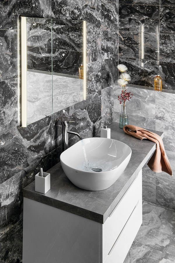 INTEGRA szafka z lustrem do zabudowy, oświetlenie LED, 85x70cm